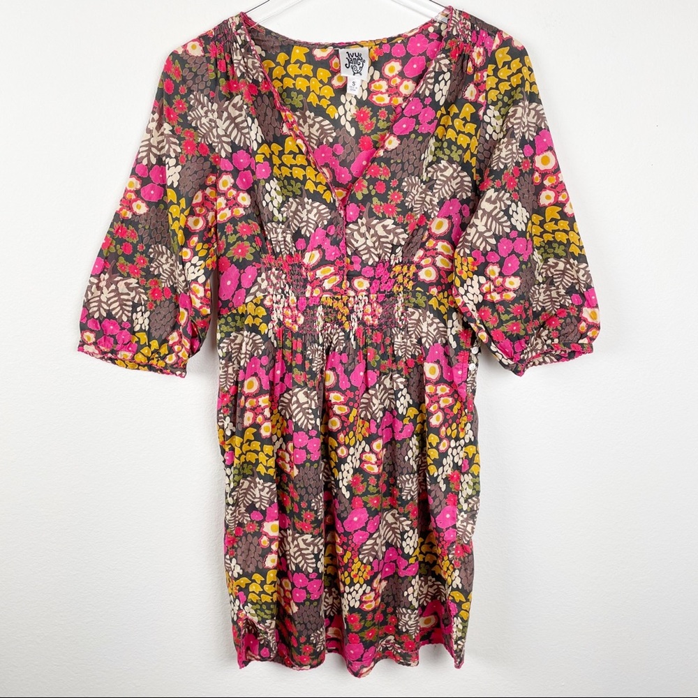 Ivy Jane Floral Cotton Boho Dress Small
